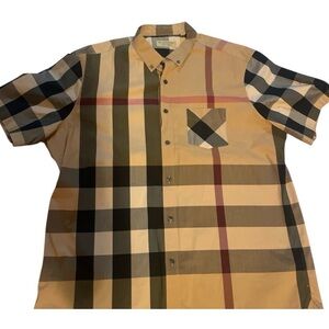 Vintage Burberry Men's Multicolor Plaid Shirt EUR Size XXXL